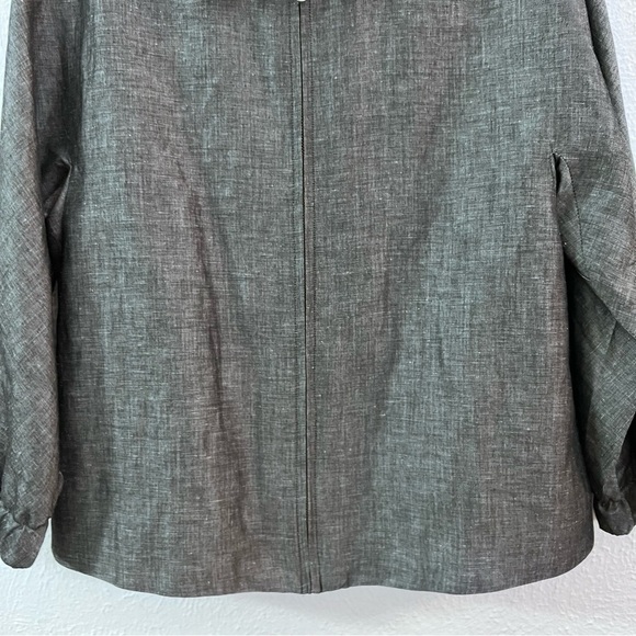 Talbots gray linen zip up blazer jacket - Picture 3 of 12